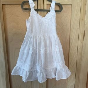 Zunie White Ruffled Lace Dress